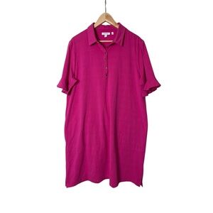 NWT Chico’s Zen Sport Bahamian Pink UPF Ruffle Sleeve Polo Dress 3